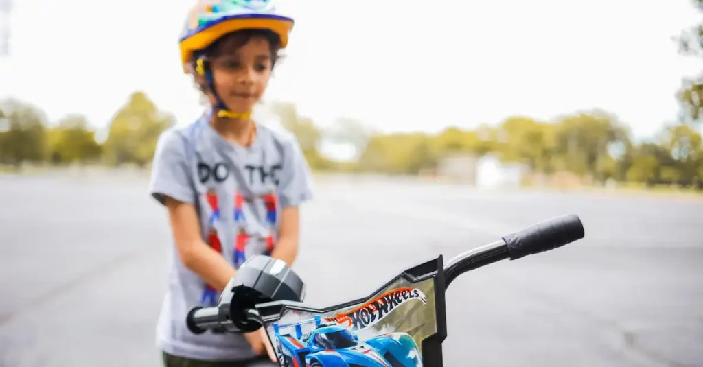 Een veilige kinderfiets van 12 inch voor de eerste rit.